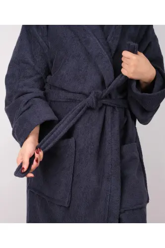 Синий Цветной AVS Букле Капюшон Модель Халат (S-M-L-XL-2XL-3XL-4XL) Большой и Батал Размер-Синий - 4