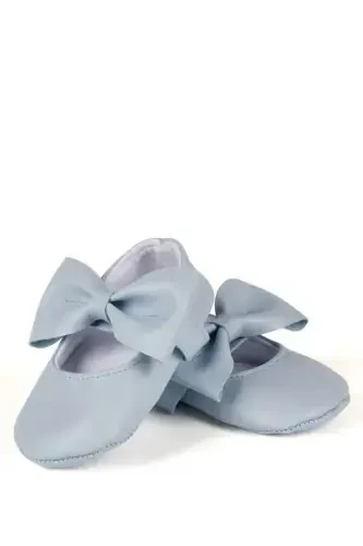 Синий Детский Искусственный Кожаный Бант Балетки Пинетки Первые Шаги Обувь-Синий - FIRST STEP (1)