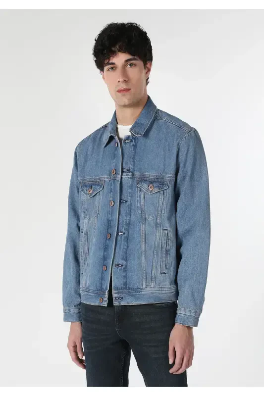 Синий мужской пиджак, код Cl1060828. - 4