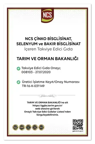 Sink, Selen va Mis Bisglytsinati o'z ichiga olgan 180 ta tablet. Turkiyada birinchi va yagona. - 3