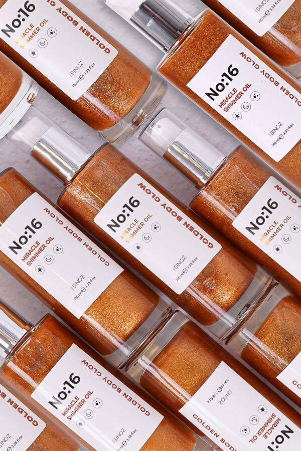 Sinoz No:16 Mucizevi Işıltılı Saç ve Vücut Bakım Yağı 100 ml - Parıltılı Nemlendirici Bakım - 4