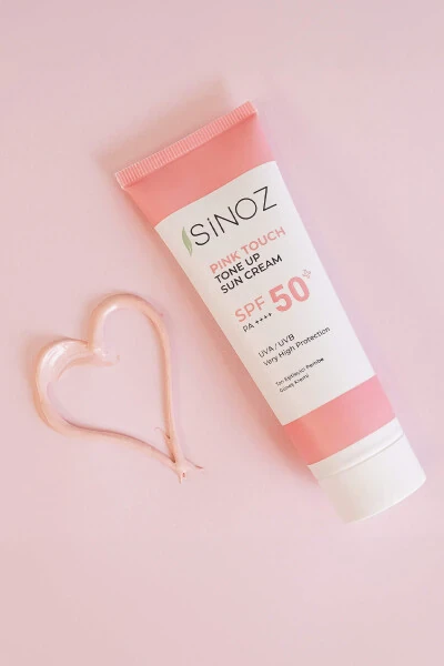 Sinoz SPF 50+ Pink Осветляющий Розовый Солнцезащитный Крем для Лица PA++++ 50 ML - 4