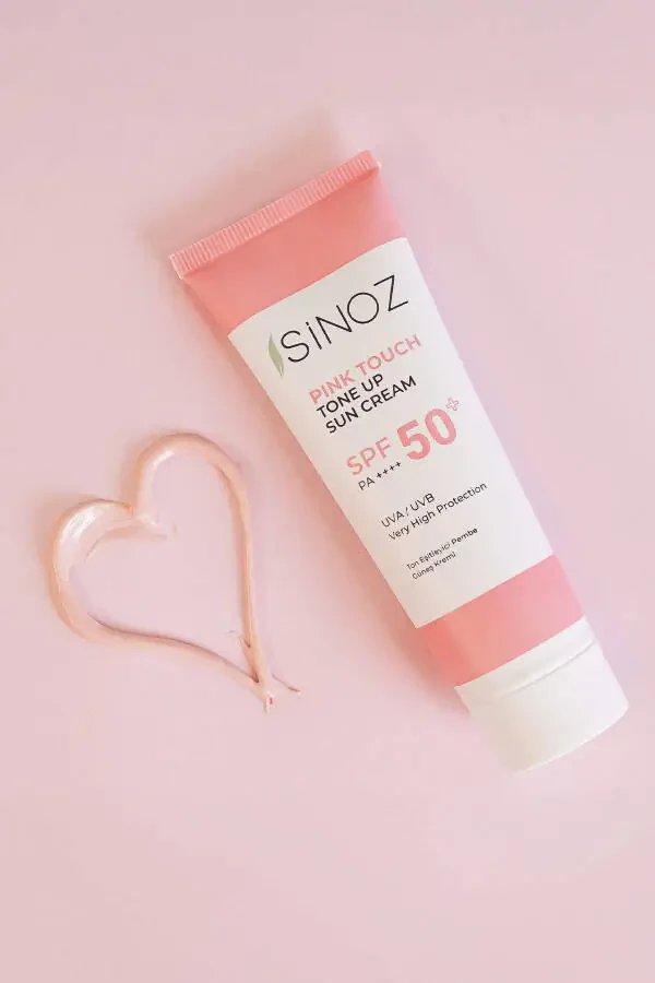 Sinoz SPF 50+ Pink Yorituvchi Pushti Yuz Quyosh Kremi PA++++ 50 ML - 4