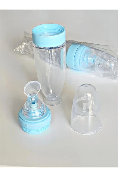 Сиқимли силиконли соплоли эмизикли шиша (90 мл)-кўк - 3