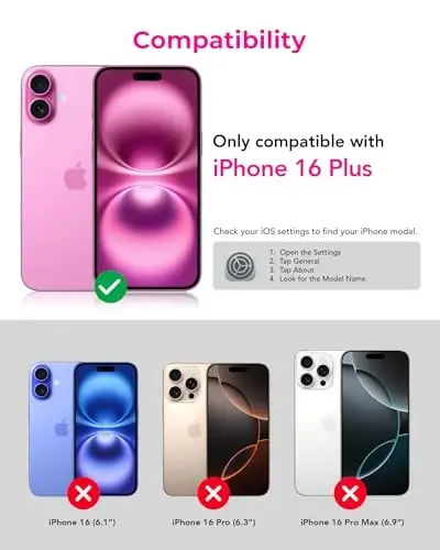 Upcommon Flex Stand Case for iPhone 16 Plus, Built-in Kickstand, MagSafe Compatible, Slim Protective Cover, Shockproof (Clear) - 2