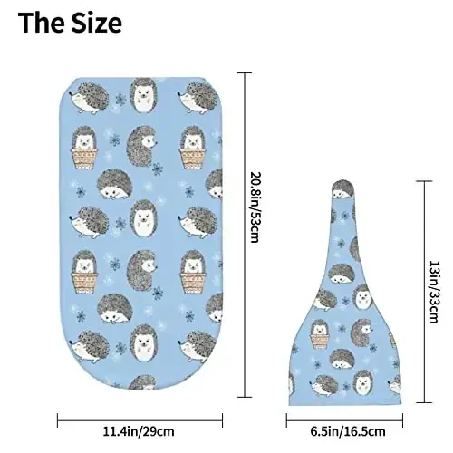 Muishi Cute Hedgehogs Blue Newborn Swaddle Blankets Hat Sets Soft Baby Receiving Blanket Swaddle Sack for Baby Shower Infant Boy Girl Gift - 5