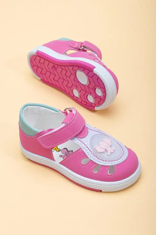 Sirinbebe Side Open Velcro Fuchsia Girl First Step Baby Orthopedic Shoe-FUCHSIA - 1