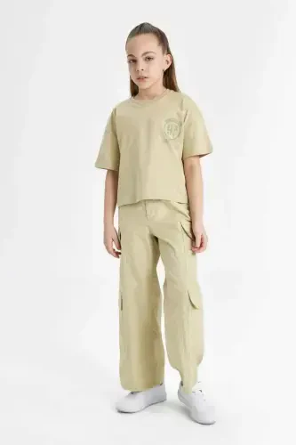 Широкие брюки карго из хлопка для девочек с широкими штанинами C1644a824sp - 3