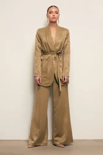 Широкие брюки - ХАКИ - SATEEN (1)