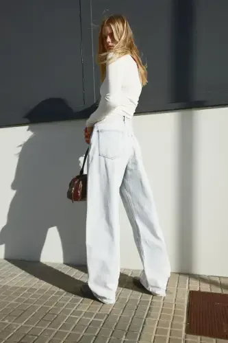 Широкие джинсы-бананы - BERSHKA (1)