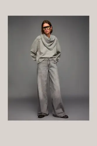 Широкие джинсы с низкой талией - 4