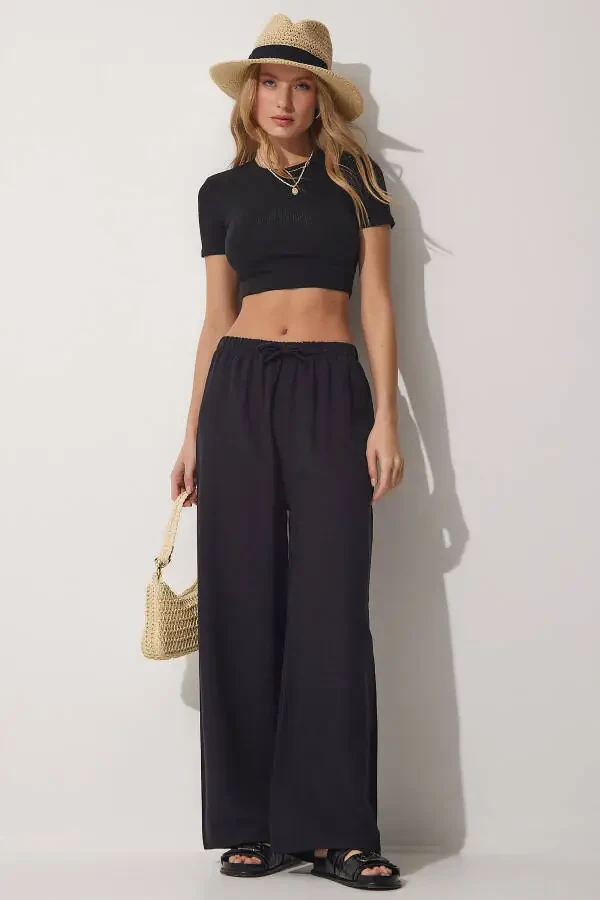 Широкие льняные брюки - 2