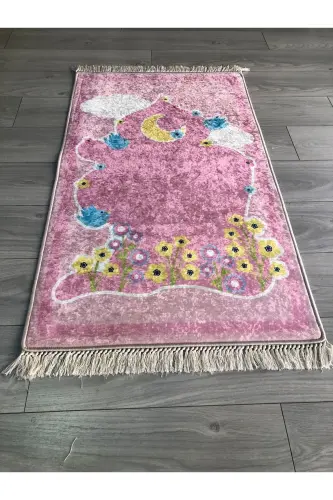 Sirpanmaydigan taglik, mashinada yuviladigan, raqamli bosma joynamoz, 70x120 sm - pushti - 2