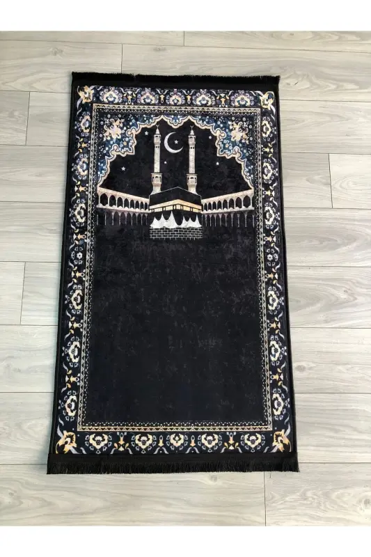 Sirpanmaydigan taglik Mashinada yuviladigan raqamli bosma joynamoz 70x120 sm-Qora oq - YTR HOME