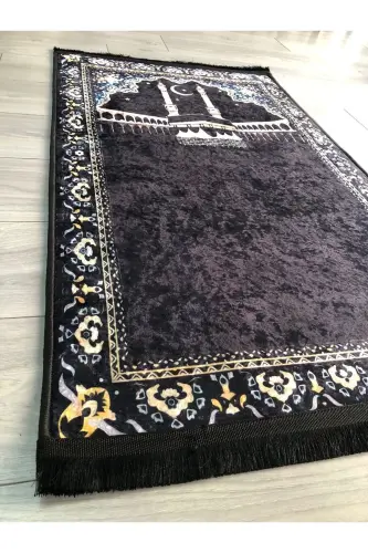 Sirpanmaydigan taglik Mashinada yuviladigan raqamli bosma joynamoz 70x120 sm-Qora oq - 3