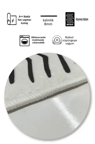 Sirpanmaydigan taglik Yuviladigan 2 ta 60x100 - 50x60 hammom gilami oyoq taglik hojatxona to'plami-oq - 3