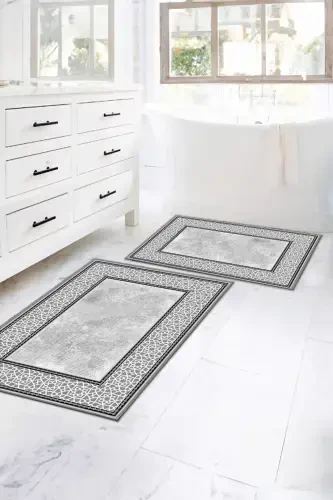 Sirpanmaydigan taglik, yuviladigan lavabo oldidagi gilamcha, hammom gilamchasi, dush kabinasi oldidagi gilamcha-kvadrat - 1