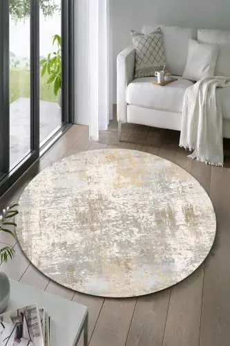 Sirpanmaydigan taglikli, yuviladigan bosma gilam yo'lak, oshxona gilami - Dumaloq - 1