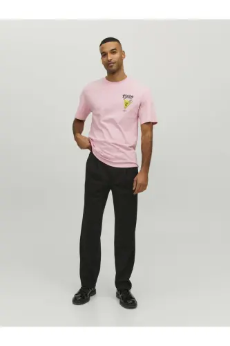 Sirt Baskili Tisört- Taco - Prism Pink - JACK & JONES (1)