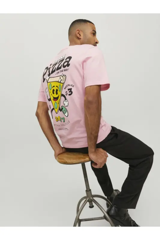 Sirt Baskili Tisört- Taco - Prism Pink - 4