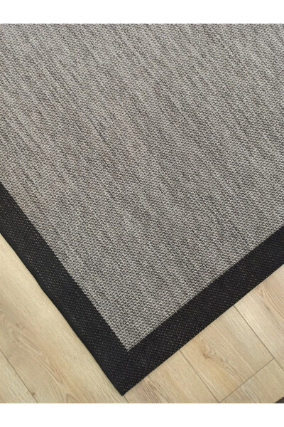 Sisal 9715 Kulrang / Qora Chegarali Jut Sisal Gilam - 4