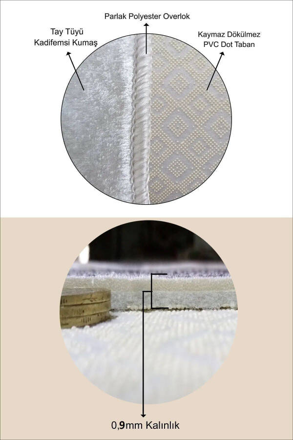 Sisal naqshli sirpanmaydigan taglikli yuviladigan 2 dona 60x100 - 50x60 hammom gilamcha to'plam - 3