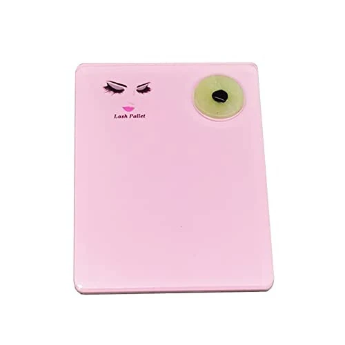 Sisiter 2-da-1 akril kirpik uzatish palitasi + yumaloq jade tosh to'plami kirpik ko'chirish vositasi pedi kirpik tovoq gazetasi (pushti) - 7