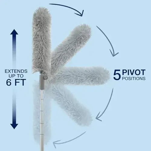 Система для уборки пыли Bona High Performance - 1 удлиняющаяся ручка, 3 одноразовые щетки, 1 многоразовая щетка и 1 сумка для хранения - Набор для уборки пыли с удлиняющейся ручкой. - 4