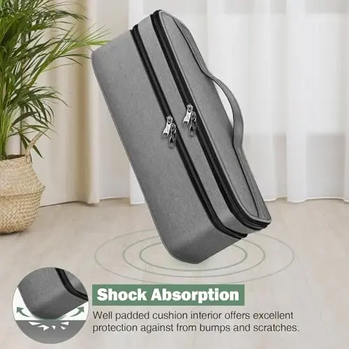 SITHON Double-Layer Travel Carrying Case for Shark FlexStyle/SmoothStyle, Water Resistant Storage Organizer Bag for Airwrap Styler, Also for Revlon One-Step Hair Dryer (Bag Only) (Gray) - 4