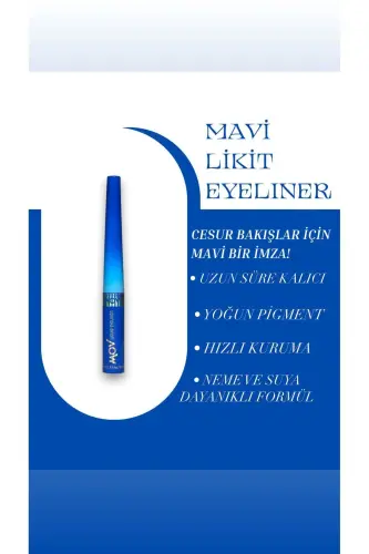 Likit Eyeliner Mavi 3.5 gr - Yoğun Renkli ve Uzun Süre Kalıcı Eyeliner - MOV (1)