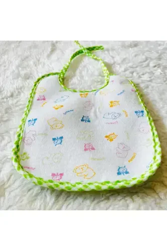 Sıvı Geçirmez Bağcıklı Karışık Desenli 8 Adet Kız Erkek Mama Önlük - 5