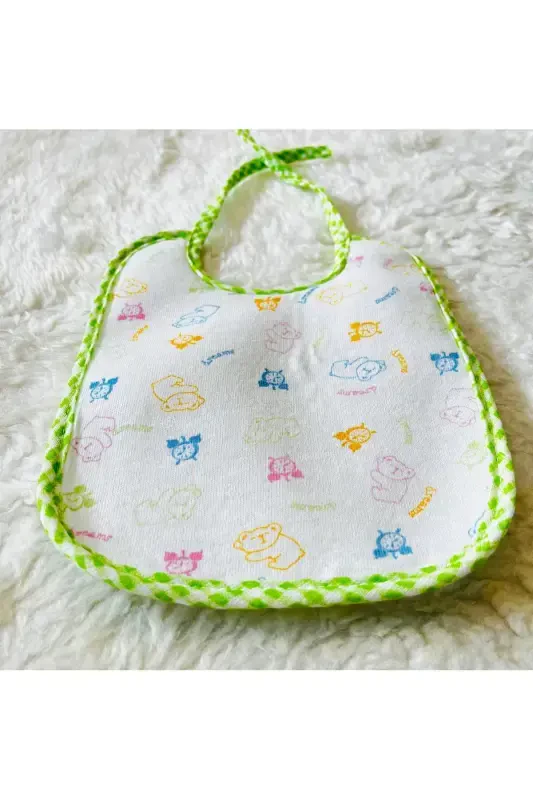 Sıvı Geçirmez Bağcıklı Karışık Desenli 8 Adet Kız Erkek Mama Önlük - 5