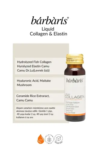 Sıvı Kolajen 10*50ml Tip1, Tip3 %100 Saf Balık Kolajeni & Elastini Cilt Saç Tırnak - BARBARIS (1)