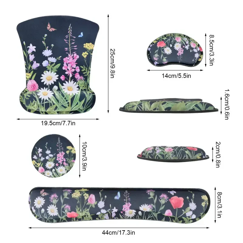 Sixwipe Ergonomic Mouse Pad with Wrist Rest, No Slip Desk Keyboard Wrist Rest and Computer Wrist Support, Memory Foam Keyboard Wrist Pad with Cup Coaster for Easy Typing and Hand Pain Relief. - 1