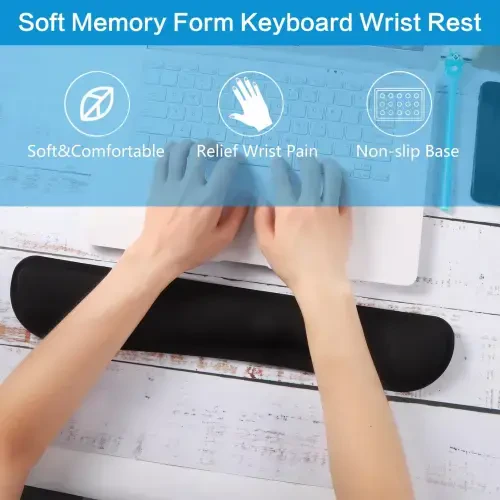Sixwipe Ergonomic Mouse Pad with Wrist Rest, No Slip Keyboard Wrist Rest and Computer Wrist Support, Memory Foam Wrist Pad for Keyboard for Easy Typing and Hand Pain Relief (Other) - 3