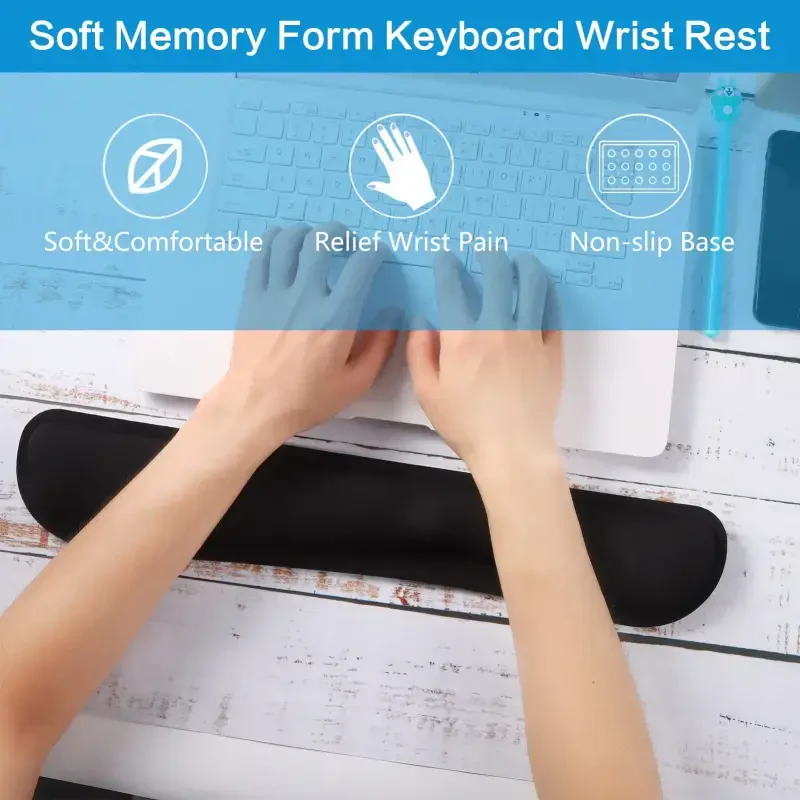 Sixwipe Ergonomic Mouse Pad with Wrist Rest, No Slip Keyboard Wrist Rest and Computer Wrist Support, Memory Foam Wrist Pad for Keyboard for Easy Typing and Hand Pain Relief (Other) - 3