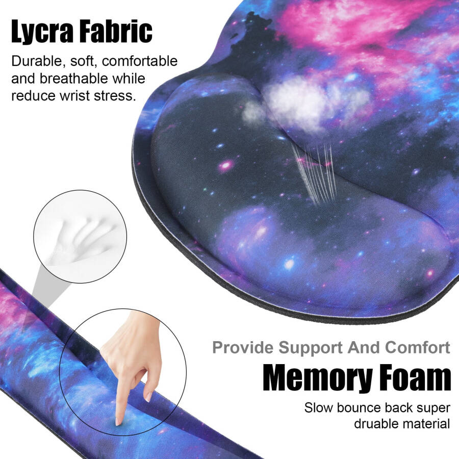 Sixwipe Ergonomic Mouse Pad with Wrist Rest, No Slip Keyboard Wrist Rest and Computer Wrist Support. Memory Foam Wrist Pad with Cup Coaster for Keyboard for Easy Typing and Hand Pain Relief. - 11