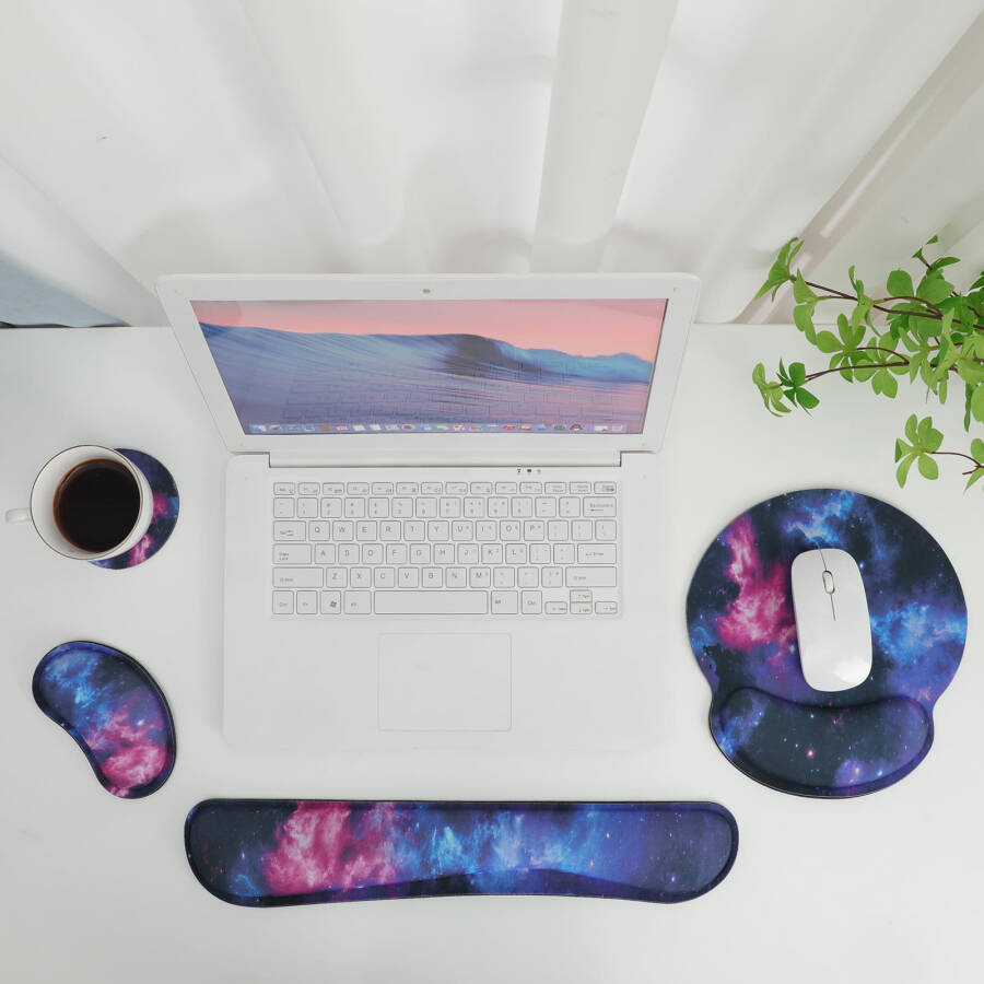 Sixwipe Ergonomic Mouse Pad with Wrist Rest, No Slip Keyboard Wrist Rest and Computer Wrist Support. Memory Foam Wrist Pad with Cup Coaster for Keyboard for Easy Typing and Hand Pain Relief. - 13