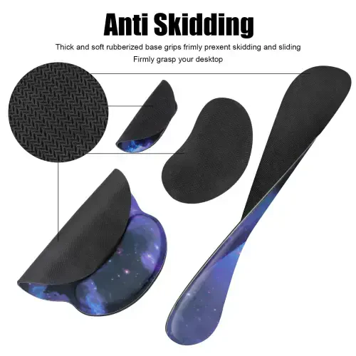 Sixwipe Ergonomic Mouse Pad with Wrist Rest, No Slip Keyboard Wrist Rest and Computer Wrist Support. Memory Foam Wrist Pad with Cup Coaster for Keyboard for Easy Typing and Hand Pain Relief. - 4