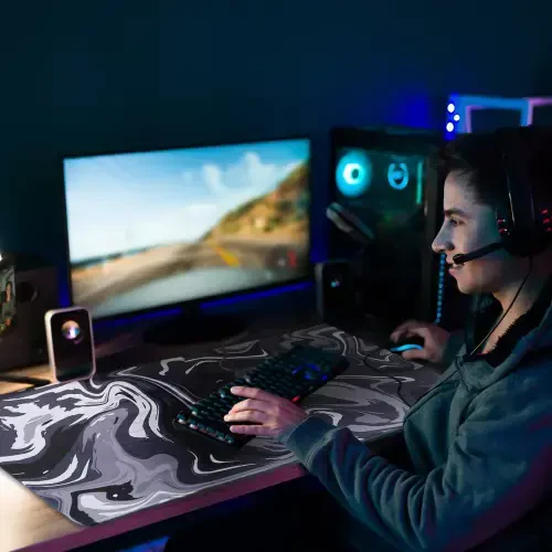 sixwipe Large Gaming Mouse Pad (XXL), Non Slip 35.4 x 15.7 inches Computer Pad for Desk, 3mm Thickened Big Rubber Base Mouse Mat with Stitched Edges for Work, Game, Office, Home- - 5