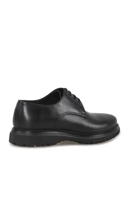 Siyah %100 Deri Bağcıklı Eva Taban Oxford Casual Ayakkabı - 3