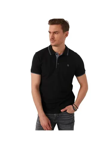 Siyah %100 Pamuk Düğmeli Slim Fit Polo Tişört 5902118-Siyah - 4