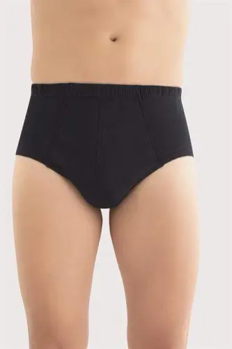 Siyah 6'lı Paket Erkek Külot %100 Pamuk Penye - 3