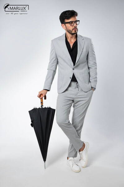 Siyah Ahşap Saplı 16 Çelik Telli Ultra Premium Lüks Erkek Baston Şemsiye M21marmpr1025r001-Siyah - 5