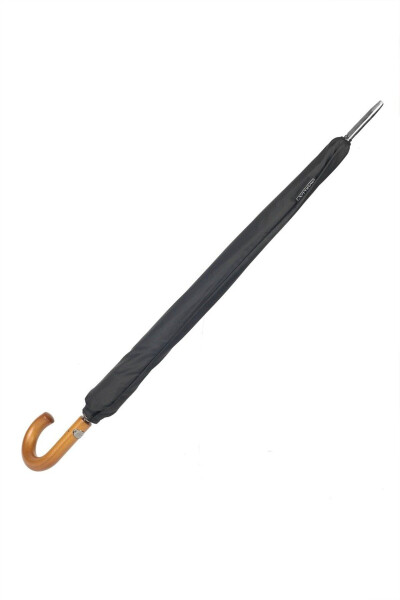 Siyah Ahşap Saplı 16 Çelik Telli Ultra Premium Lüks Erkek Baston Şemsiye M21marmpr1025r001-Siyah - 8
