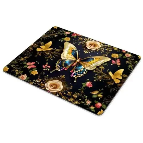 Black Gold Butterfly Mouse pad Customized Mousepad Non-Slip Rubber Base Mouse Pads for Computers Laptop Office Desk Accessories Mouse pad - 4