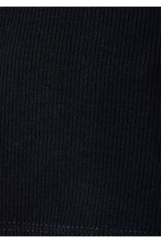 Siyah Basic Tişört Slim Fit / Dar Kesim 1612904-900 - Siyah - 7