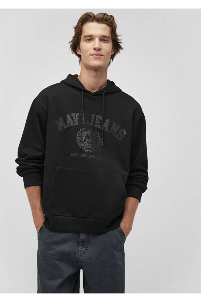 Jeans Baskılı Siyah Sweatshirt 0s10201-900 - MAVI