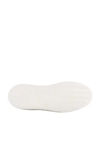 Siyah Beyaz %100 Deri Bağcıklı Günlük Sneaker Ayakkabı - 4
