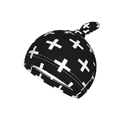 Black And White Newborn Swaddle Blanket With Hat Set Baby Stuff Receiving Blankets Soft Transition Sleep Sacks Gifts For Infant Boys Girls - 3